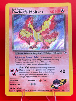 Pokemon Rocket's Moltres Gym Heroes Holo Foil 12/132 Rare TCG 2000 Swirl Error - Image 3