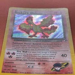Pokemon Rocket's Moltres Gym Heroes Holo Foil 12/132 Rare TCG 2000 Swirl Error - Image 5