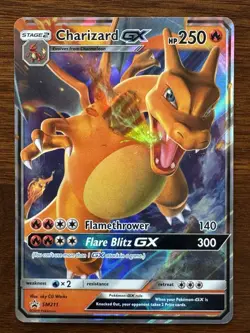 POKEMON TCG CHARIZARD GX SM211 HOLO BLACK STAR PROMO NEAR MINT - Image 1