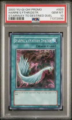 2003 Yu-Gi-Oh! Harpie's Feather Duster SDD-003 Secret Rare PSA 10 GEM MINT - Image 1