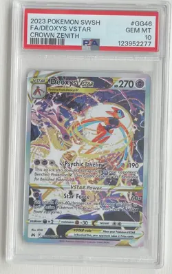 2023 Pokemon Swsh Fa/Deoxys Vstar #GG46/GG70 Crown Zenith PSA 10 GEM MT - Image 1