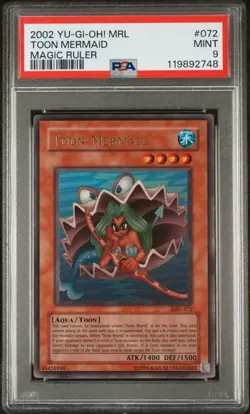 2002 YU-GI-OH! MRL-MAGIC RULER #072 TOON MERMAID PSA 9 - Image 1