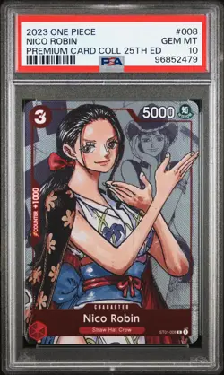 PSA10 Nico Robin ST01-008 Premium Card Collection 25th Edition English One Piece - Image 1