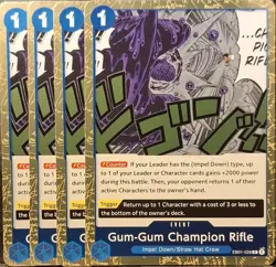 One Piece TCG - 4er Playset - EB01-028 Gum-Gum Champion Rifle R/EN/NM - Image 1