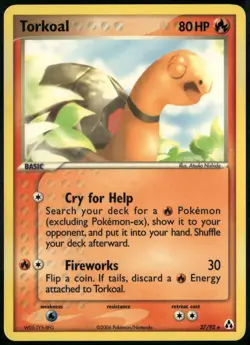 Torkoal 27/92 Rare Legend Maker LP Pokemon Card - Image 1