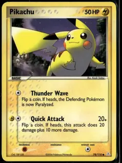 Pikachu 78/110 Common Holon Phantoms LP Pokemon Card - Image 1