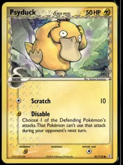 Psyduck 81/110 Common Holon Phantoms LP Pokemon Card - Image 1