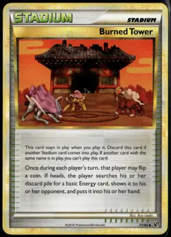 Burned Tower 71/90 Uncommon HGSS Undaunted LP Pokemon Card - Image 1