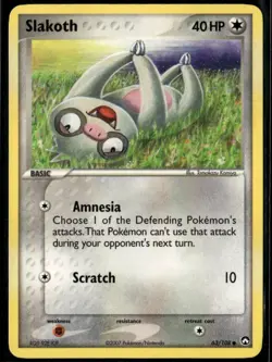 Slakoth 63/108 Common Power Keepers LP Pokemon Card - Image 1