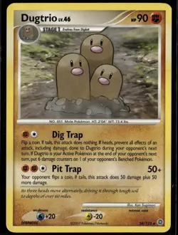 Dugtrio 24/132 Rare Secret Wonders LP Pokemon Card - Image 1