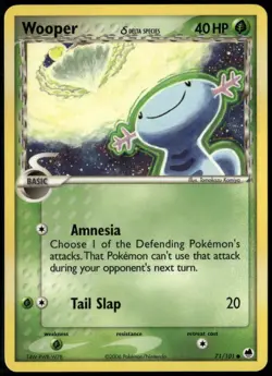 Wooper 71/101 Common Dragon Frontiers LP Pokemon Card - Image 1