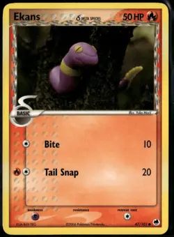 Ekans 47/101 Common Dragon Frontiers LP Pokemon Card - Image 1