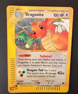 Pokemon Card- Dragonite-Expedition-Holo-9/165-Rare-ENG-E-reader-Played - Image 1