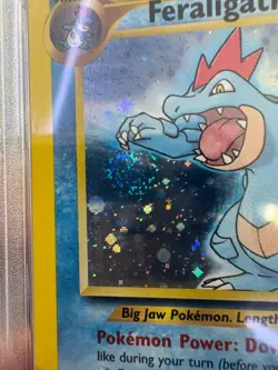 PSA 9 Mint 2000 Feraligatr Holo #5 Pokemon Card SWIRL 🌀 – Neo Genesis - Image 2