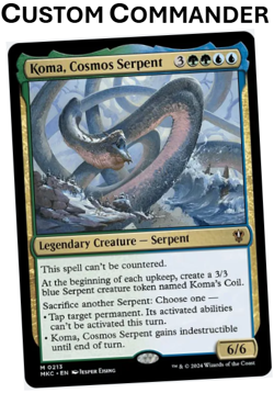 Koma cosmos serpent custom commander deck magic the gathering - Image 1
