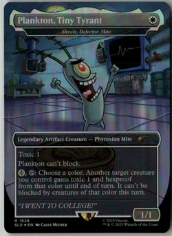 MTG Plankton, Tiny Tyrant Foil 1926 SLD Secret Lair Spongebob Squarepants - Image 1