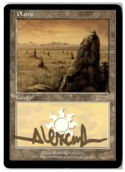 MTG Plains (2003) - Arena Promos Gold Signed Moderately Played English - Image 1