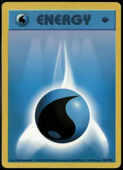 Water Energy 102/102 Base Set 1st Edition MP Pokemon Card - Image 1