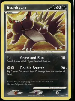 Stunky 76/100 Common Stormfront LP Pokemon Card - Image 1