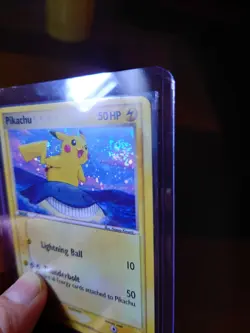 Pokemon Pikachu 12/17 POP Series 5 Holo Bleed LP Corrected Back - Holo Swirl - Image 2