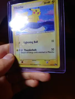 Pokemon Pikachu 12/17 POP Series 5 Holo Bleed LP Corrected Back - Holo Swirl - Image 3