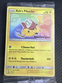 Sealed NM-Mint Ash's Pikachu - SM108 - Promo - SM Black Star Promo Pokemon - Image 1