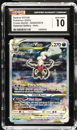 DARKRAI VSTAR Crown Zenith Holo Trainer Gallery #GG50 CGC 10 Pokemon - Image 1