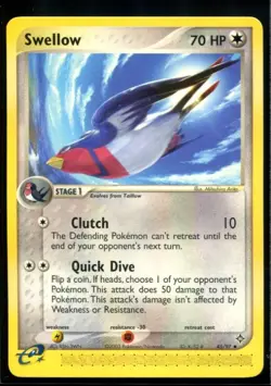 Swellow Uncommon- ex Dragon 45/97 2003 NM Pokemon - Image 1