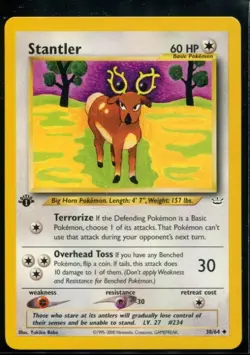 Stantler - 1st ed Edition Neo Revelation 38/64 2000 NM Pokemon WOTC - Image 1