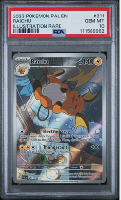 Pokemon TCG - Paldea Evolved Raichu 211 Illustration Rare PSA 10 - Image 1