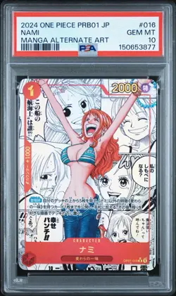 One Piece CCG Nami Manga Alternate Art OP01-016 JP PSA 10 Gem Mint - Image 1