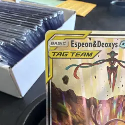 Espeon & Deoxys GX SM240 Tag Team GX Promo Holo English 260 HP Pokemon TCG - Image 2