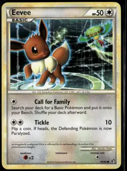 Eevee 48/90 Common HGSS Undaunted LP Pokemon Card - Image 1