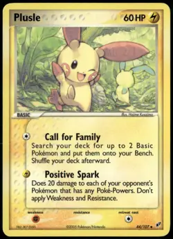 Plusle 44/107 Uncommon Deoxys NM Pokemon Card - Image 1