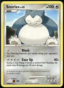Snorlax 37/130 Rare Diamond & Pearl NM Pokemon Card - Image 1