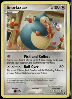 Snorlax 33/111 Rare Rising Rivals LP Pokemon Card - Image 1
