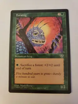 MTG Magic The Gathering Card Foratog Summon Atog Green Mirage 1996 - Image 1