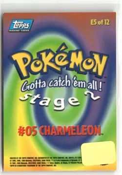HP Charmeleon E5 Of 12 1999 Topps Holo Pokemon Card - Image 2