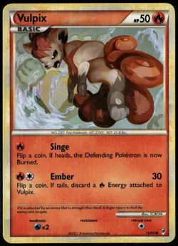 Vulpix 75/95 Common Call of Legends LP Pokemon Card - Image 1
