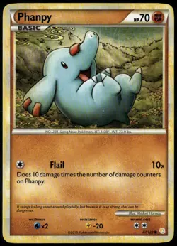 Phanpy 77/123 Common HeartGold & SoulSilver LP Pokemon Card - Image 1