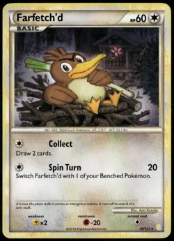 Farfetch'd 19/123 Rare HeartGold & SoulSilver LP Pokemon Card - Image 1