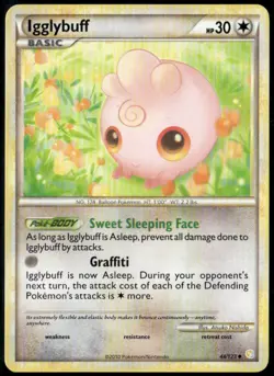 Igglybuff 44/123 Uncommon HeartGold & SoulSilver LP Pokemon Card - Image 1