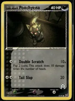 Team Aqua's Poochyena 54/95 Common Team Magma vs Team Aqua LP Pokemon Card - Image 1