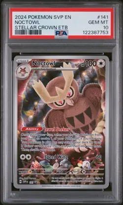 Pokemon Noctowl Sv: Scarlet & Violet Promo Cards 141 Promo Holo PSA 10 TCG - Image 1