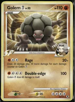 Golem E4 23/111 Rare Rising Rivals LP Pokemon Card - Image 1