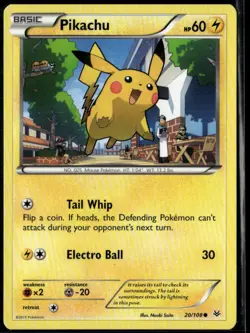 Pikachu 20/108 Common Roaring Skies LP Pokemon Card - Image 1