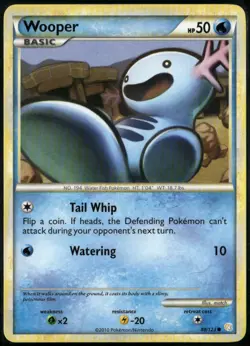 Wooper 88/123 Common HeartGold & SoulSilver LP Pokemon Card - Image 1