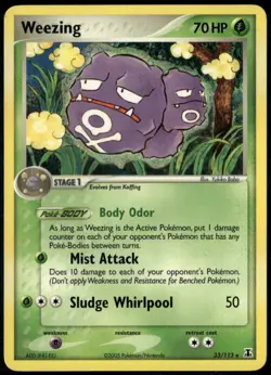 Weezing 33/113 Rare Delta Species LP Pokemon Card - Image 1