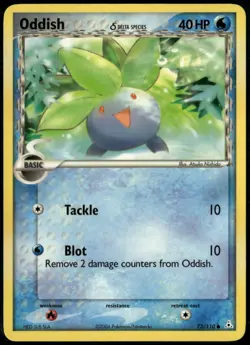 Oddish 73/110 Common Holon Phantoms LP Pokemon Card - Image 1