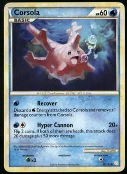 Corsola 37/123 Uncommon HeartGold & SoulSilver LP Pokemon Card - Image 1